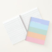 Moderne Pastel Rainbow Stripes Nom Carnet (Intérieur)