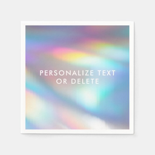 Moderne Pastel Regenboog Zeemeermin Eenhoorn Holo Servet (Voorkant)