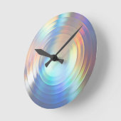 Moderne Pastel Regenboog Zeemeermin Eenhoorn Holog Ronde Klok (Hoek)