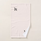 Moderne Pastel rose Élégant noir Monogramme initia (Serviette à main)