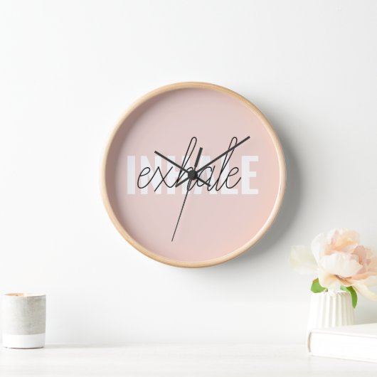 Moderne Pastel Roze Inhale Exhale Quote (Huis)