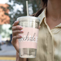 Moderne Pastel Roze Inhale Exhale Quote