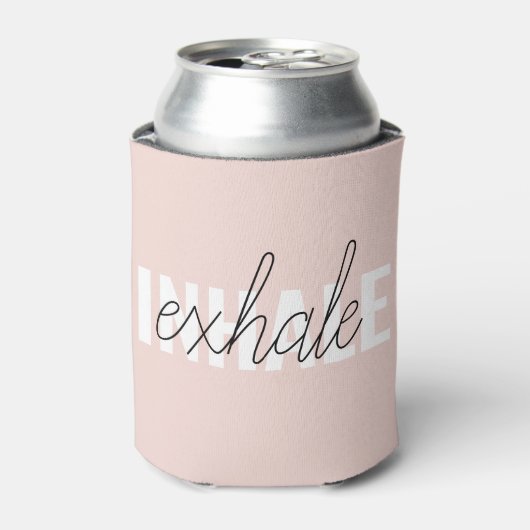 Moderne Pastel Roze Inhale Exhale Quote Blikjeskoeler (Blikje Voorkant)