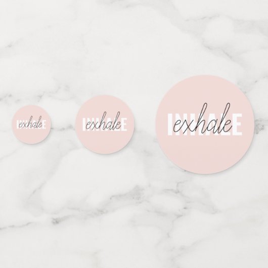 Moderne Pastel Roze Inhale Exhale Quote Confetti (Voorkanten)