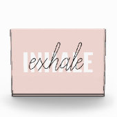 Moderne Pastel Roze Inhale Exhale Quote Fotoblokken (Voorkant)