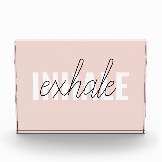 Moderne Pastel Roze Inhale Exhale Quote Fotoblokken (Voorkant)