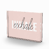 Moderne Pastel Roze Inhale Exhale Quote Fotoblokken (Rechts)