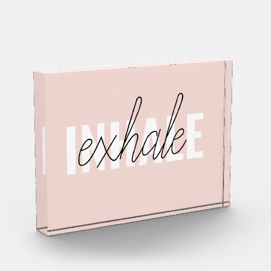 Moderne Pastel Roze Inhale Exhale Quote Fotoblokken (Links)