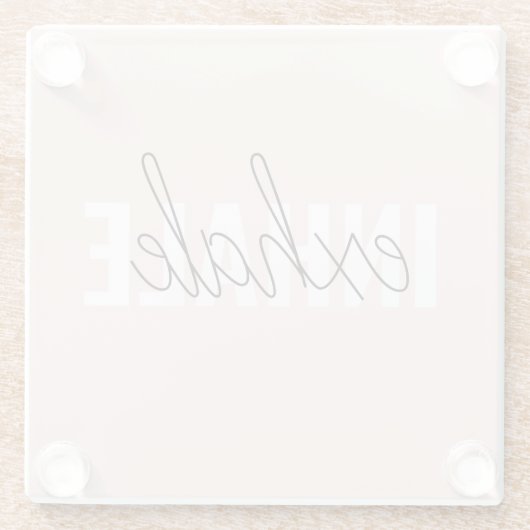 Moderne Pastel Roze Inhale Exhale Quote Glazen Onderzetter (Achterkant)