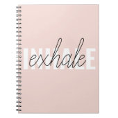 Moderne Pastel Roze Inhale Exhale Quote Notitieboek (Voorkant)
