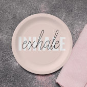 Moderne Pastel Roze Inhale Exhale Quote Papieren Bordje