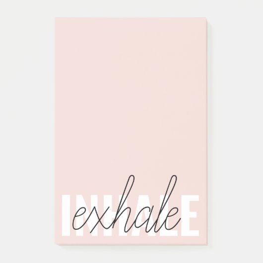 Moderne Pastel Roze Inhale Exhale Quote Post-it® Notes (Voorkant)