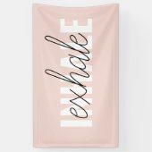 Moderne Pastel Roze Inhale Exhale Quote Spandoek (Verticaal)