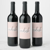 Moderne Pastel Roze Inhale Exhale Quote Wijn Etiket (Flessen)