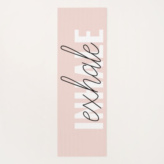 Moderne Pastel Roze Inhale Exhale Quote Yogamat (Achterkant)