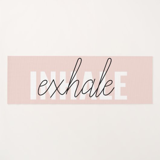 Moderne Pastel Roze Inhale Exhale Quote Yogamat (Voorkant (horizontaal))