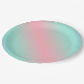 Moderne pastel roze mint licht groen verloop papieren bordje (Gekanteld)