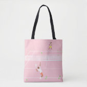 Moderne Pastel Roze Tennis Match Draagtas (Voorkant)