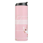 Moderne Pastel Roze Tennis Match Thermosbeker (Gedraaid links)