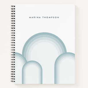 Moderne pastel salie groen retro  notitieboek