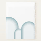Moderne pastel salie groen retro  planner (Achterkant)
