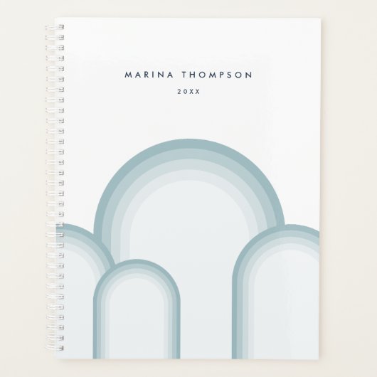 Moderne pastel salie groen retro  planner (Voorkant)