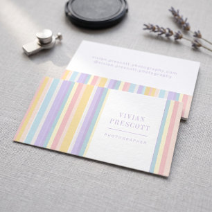 Moderne Pastel Streep Frame Ontwerp Visitekaartje