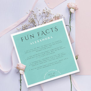 Moderne Pastel Turquoise Mint Bruiloft Feiten Servet
