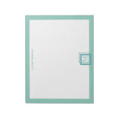 Moderne Pastel Turquoise Monogram Persoonlijk Notitieblok (Gedraaid)