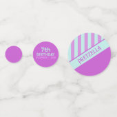 Moderne Pastel Turquoise Pink Stripes Confetti (Devant)