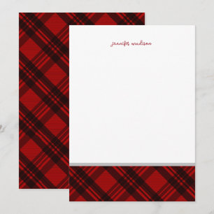 Moderne Pastel Turquoise Rood Gingham Plaid Geruit Kaart