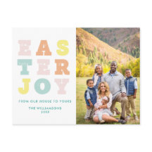 Moderne Pastel Typografische Familie Foto Pasen