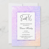 Moderne pastel violet lavande doux 16 Invitation (Devant)