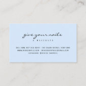 Moderne pastelblauwe en witte abstracte penseelstr visitekaartje (Achterkant)