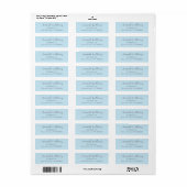 Moderne Pastelblauwe Script Retouradres Etiket (Full Sheet)