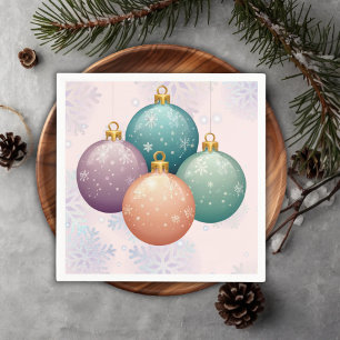 Moderne Pastelkleurige Kerstbal Baby Shower Servet