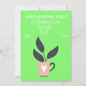 Moderne pastelpot planten huisopwarming kaart (Voorkant)