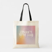 Moderne pastelregenboogroze korrelig afstuderen tote bag (Achterkant)