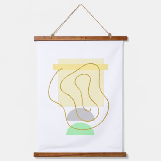 Moderne pastels en goudontracten hangend wandkleed (Voorkant)