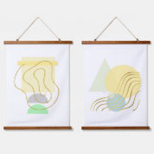 Moderne pastels en goudontracten hangend wandkleed (Dubbel)