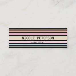 moderne pastelstrepen mini visitekaartje