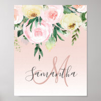 Moderne pastroze en bloemen met naam