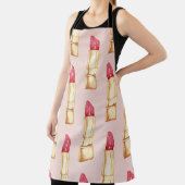 Moderne pastroze en rode lipstick, meisje schort (Insitu)