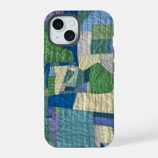 Moderne Patchwork Dekentje telefoonhoes iPhone 15 Hoesje