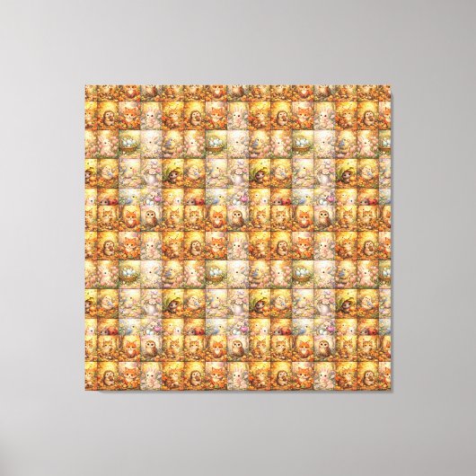 Moderne Patchwork Patroon Collage Canvas Afdruk (Voorkant)