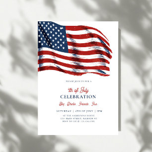 Moderne Patriottische Amerikaanse Vlag 4 juli Fees Kaart