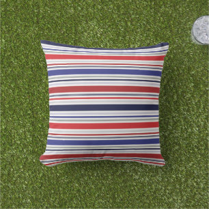 Moderne Patriottische Rood Wit Blauwe Strepen Buitenkussen