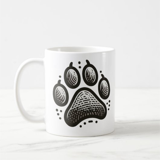 Moderne Paw Print Mok – Uniek Dierenvriend cadeau (Links)