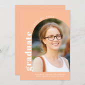 Moderne Peach Arch Foto 2024 Afstuderen Aankondiging (Voorkant / Achterkant)