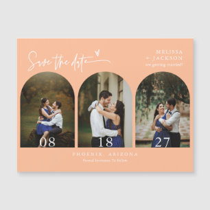 Moderne Peach Boho Save the Date Arch Fotomagneet